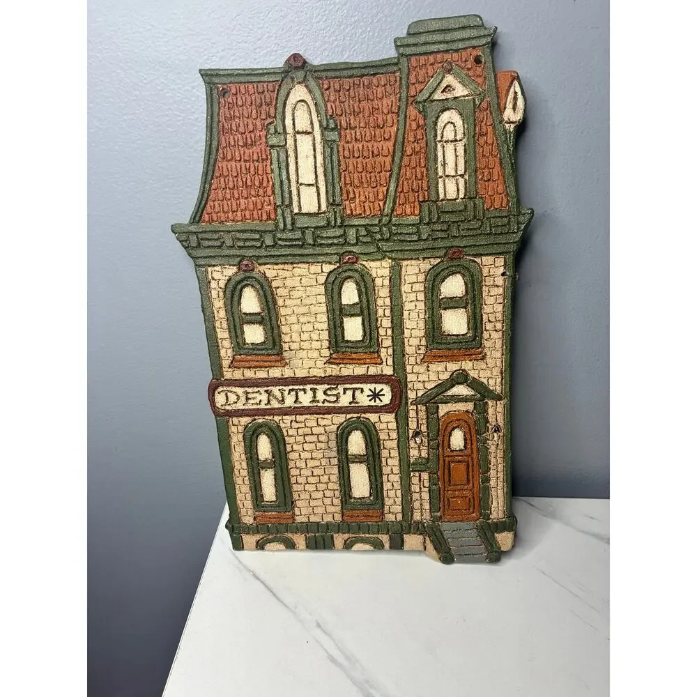 Sexton Dentist Office Wall Plaque Cast Metal House